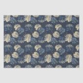 Tropische Blue Gold-Blätter Seidenpapier (Vorderseite)