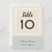 Tropische Blues & Grüntöne Beach Wedding Tischnumm Dankeskarte (Vorderseite)