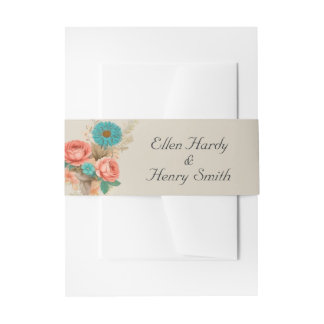 Tropische Blues & Grüntöne Öko Beach Hochzeit Einladungsbanderole