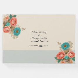 Tropische Blues & Grüntöne Öko Friendly Beach Wedd Gästebuch