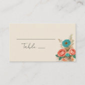 Tropische Blues & Grüntöne Öko Friendly Beach Wedd Platzkarte (Vorderseite)