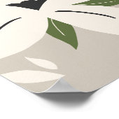 Tropische Blume 04 Creme auf Beige Botanisch Poster (Ecke)