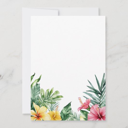 Tropische Blume 50. Hochzeitstag Einladung (Rückseite)