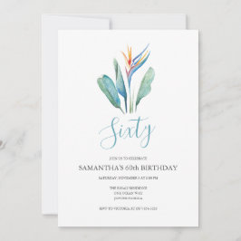 Tropische Blume 60. Geburtstag Einladung