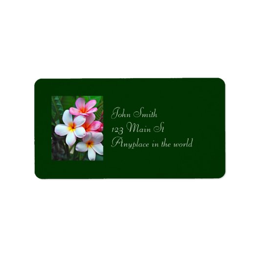 Tropische Blume Adressaufkleber (Vorne)