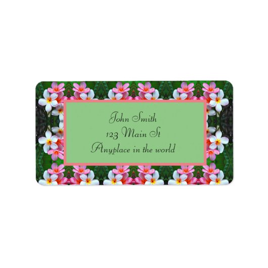 Tropische Blume Adressaufkleber (Vorne)