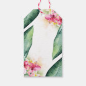 Tropische Blume Ananas Beach Hochzeit Geschenkanhänger (Rückseite)