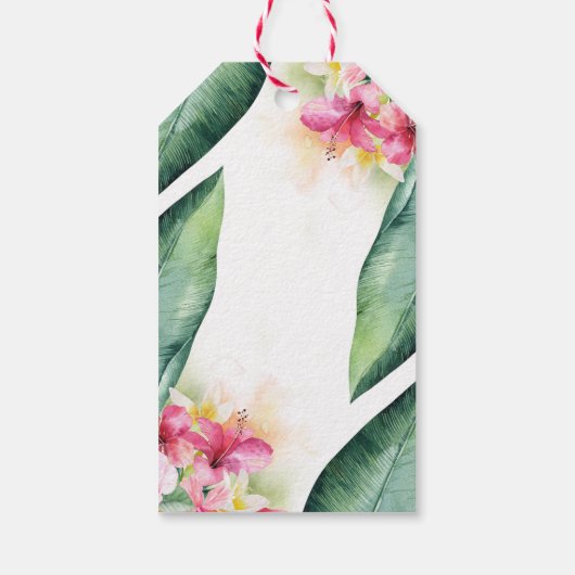 Tropische Blume Ananas Beach Hochzeit Geschenkanhänger (Rückseite)