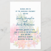 Tropische Blume Ananas Budget Hochzeit Einladung Flyer (Vorne)
