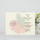 Tropische Blume Ananas Hochzeitsprogramm (Stehend Vorderseite)