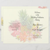 Tropische Blume Ananas Hochzeitsprogramm (Vorne/Hinten)