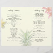 Tropische Blume Ananas Hochzeitsprogramm (Rückseite)