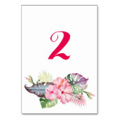 Tropische Blume Aquarellhochzeit Tischnummer (Vorderseite)