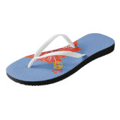 Tropische Blume auf Flip Flops Badesandalen (Schrägansicht)