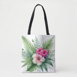 Tropische Blume aus Folien und Hibiskus Tasche