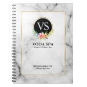 Tropische Blume aus weißem Imitat mit Akzent Notizblock (Vorderseite)