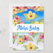 Tropische Blume Baby Dusche Beach Aloha Einladung (Rückseite)