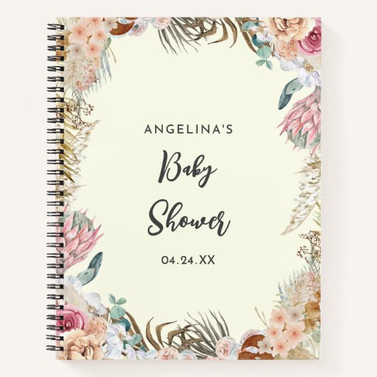 Tropische Blume Babydusche Geschenkliste Notizblock (Vorderseite)