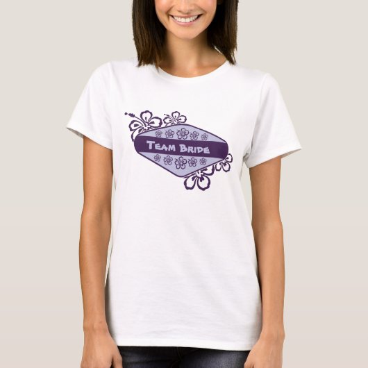 Tropische Blume Beach Bridesmaid T-Shirt (Vorderseite)