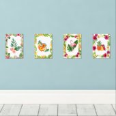 Tropische Blume Bilderwand Sets (Holzboden)