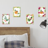 Tropische Blume Bilderwand Sets (Schlafzimmer)