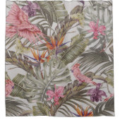 Tropische Blume, Blätter aus Palmen, Paradies Duschvorhang (Vorderseite)