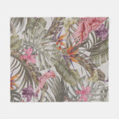 Tropische Blume, Blätter aus Palmen, Paradies Fleecedecke (Vorderseite (Horizontal))