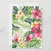 Tropische Blume Blätter Blumenhochzeiten Einladung (Rückseite)