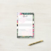 Tropische Blume Blätter Botanisches Glas Post-it Klebezettel (Auf Schreibtisch)