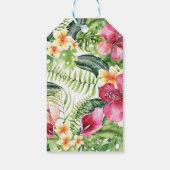 Tropische Blume Blätter Brautparty Party Geschenkanhänger (Rückseite)