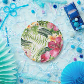 Tropische Blume Blätter Brautparty Party Pappteller (Party)