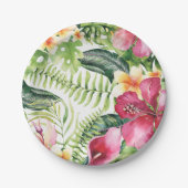 Tropische Blume Blätter Brautparty Party Pappteller (Vorderseite)