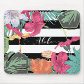 Tropische Blume Blätter Chic Botanical Mousepad (Vorne)