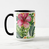 Tropische Blume Blätter florale Chic Tropics Tasse (Links)
