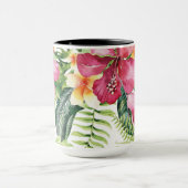 Tropische Blume Blätter florale Chic Tropics Tasse (Zentrum)