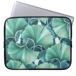 Tropische Blume, Blätter, nahtloser Hintergrund Laptopschutzhülle