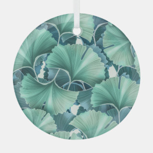 Tropische Blume, Blätter, nahtloser Hintergrund Ornament Aus Glas