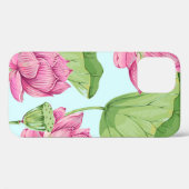 Tropische Blume, Blätter, Rosa Lotus, Case-Mate iPhone Hülle (Rückseite (Horizontal))