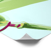 Tropische Blume, Blätter, Rosa Lotus, Poster (Ecke)