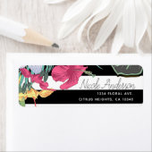 Tropische Blume Blätter Schwarz-weiße Streifen (Insitu)