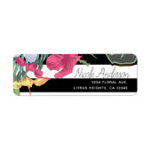 Tropische Blume Blätter Schwarz-weiße Streifen (Vorne)