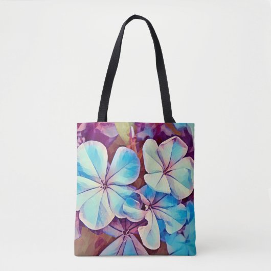 Tropische Blume Blau und Rosa Tasche (Vorderseite)