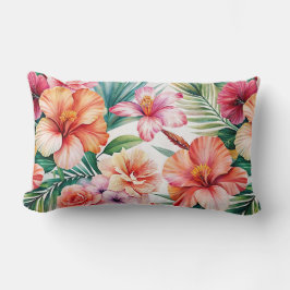 Tropische Blume Bliss Rosa Orangefarbenes Kissen