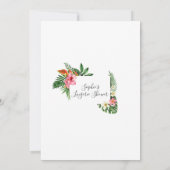 Tropische Blume Bloom Calligraphy Lingerie Dusche Einladung (Rückseite)