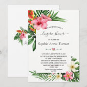 Tropische Blume Bloom Calligraphy Lingerie Dusche Einladung (Vorne/Hinten)