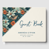 Tropische Blume Blumenhochzeit Gästebuch (Vorderseite)
