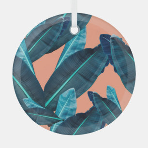 Tropische Blume, botanischer nahtloser Hintergrund Ornament Aus Glas