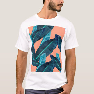Tropische Blume, botanischer nahtloser Hintergrund T-Shirt