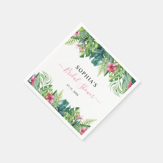 Tropische Blume Brautparty Napkins Serviette (Ecke)