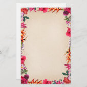 Tropische Blume Briefpapier (Vorne/Hinten)